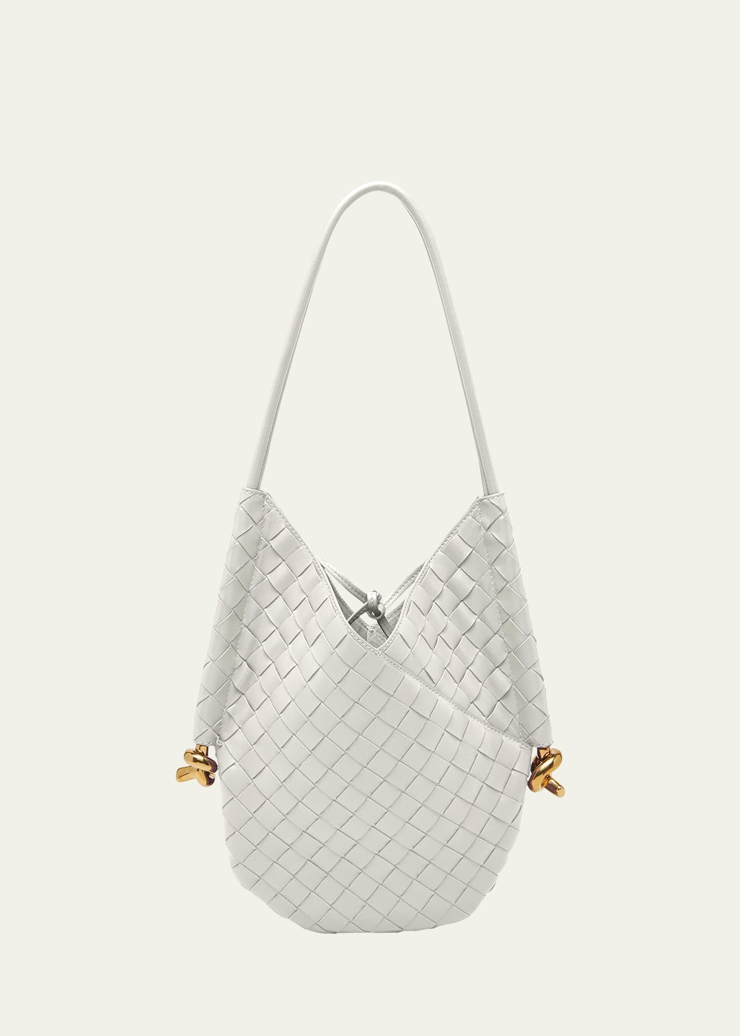 Bottega Veneta Ellipsie Small Intrecciato Lambskin Shoulder Bag - ICE CREAM BRASS Product Image