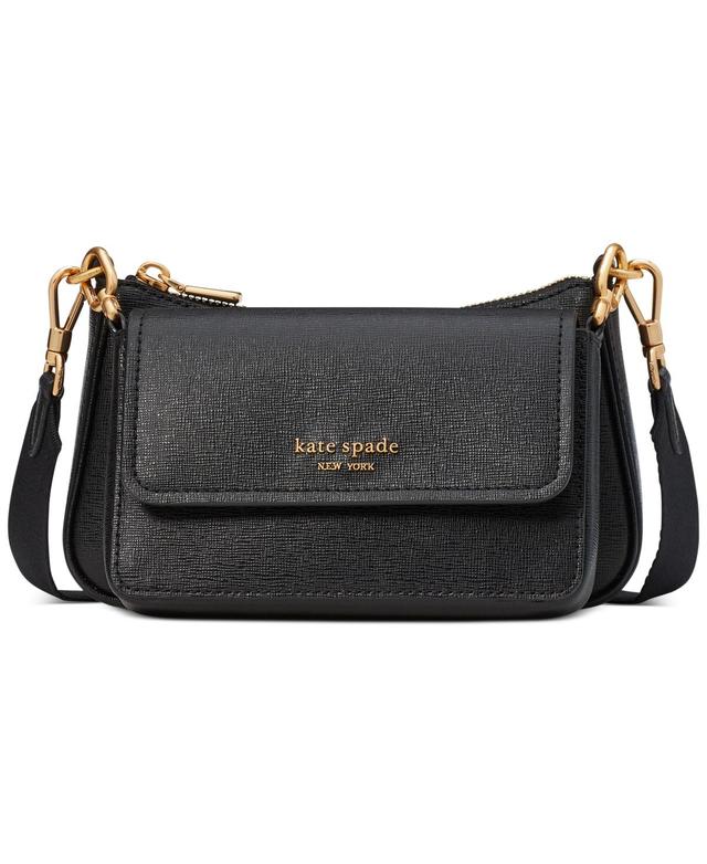 kate spade new york morgan double up saffiano leather crossbody bag Product Image