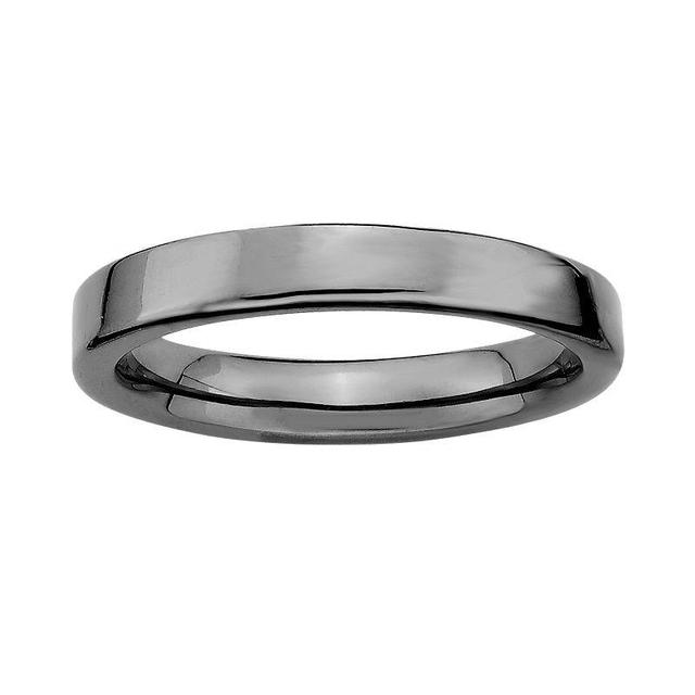 Stacks & Stones Ruthenium-Plated Sterling Silver Stack Ring, Womens Black Product Image