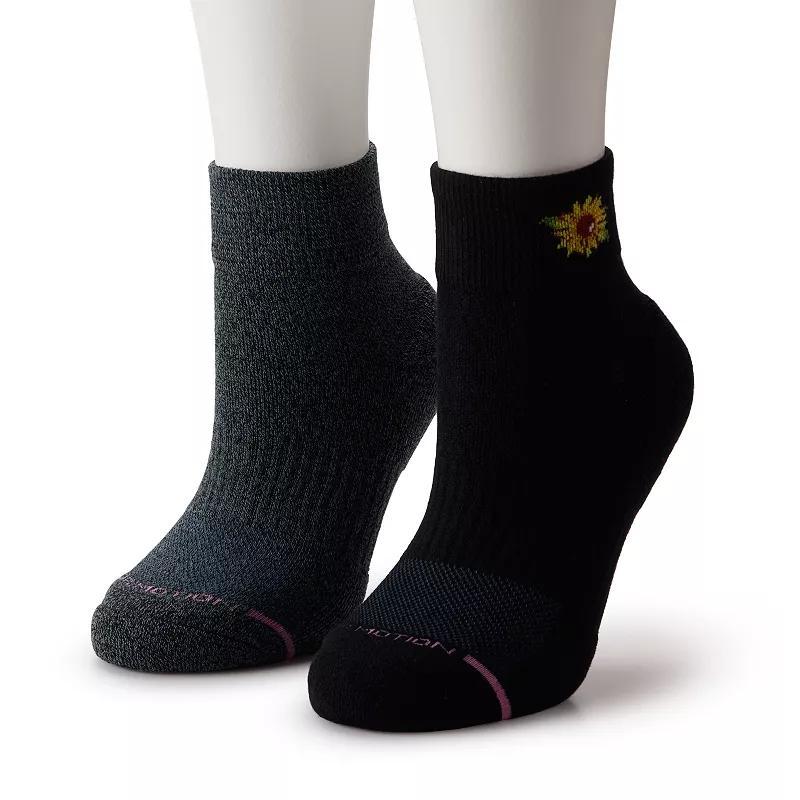 Womens Dr. Motion 2-Pack Sunflower Compression Quarter Top Socks Product Image