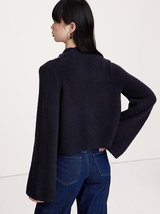 Merino-Blend Flare-Sleeve Cardigan Product Image