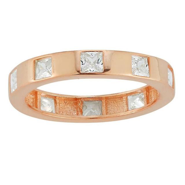 Sunkissed Sterling Cubic Zirconia Band Ring, Womens Rose Gold Tone Product Image