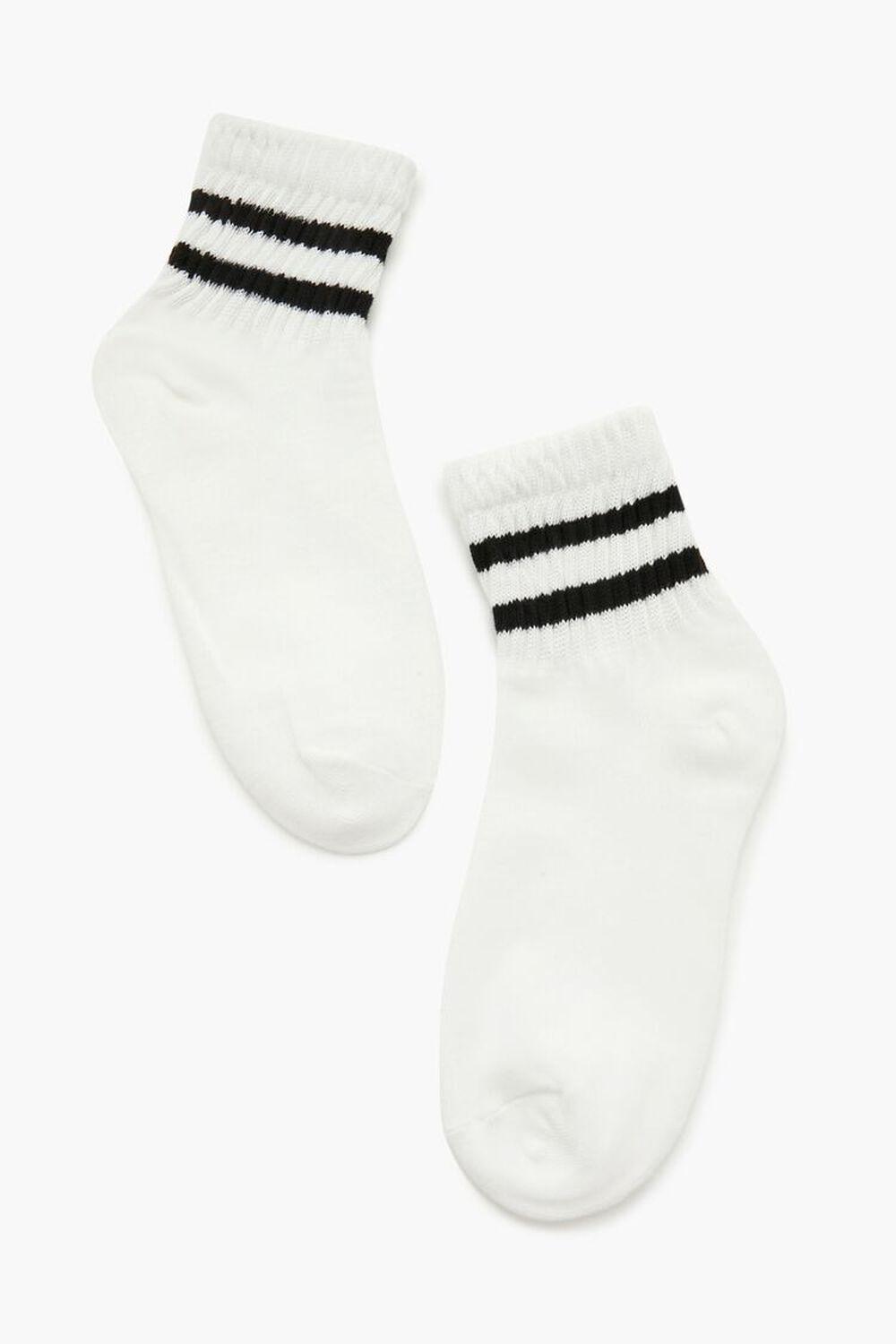 Varsity-Striped Quarter-Length Socks | Forever 21 Product Image