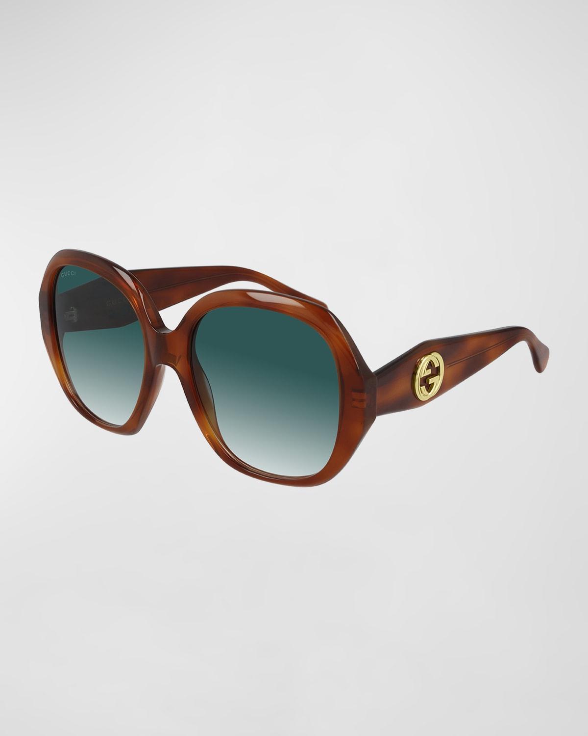 Womens GG Acetate 56MM Round Sunglasses product image