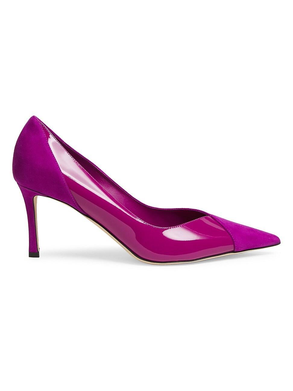 Womens Cass 75MM Suede & Patent Pumps Product Image