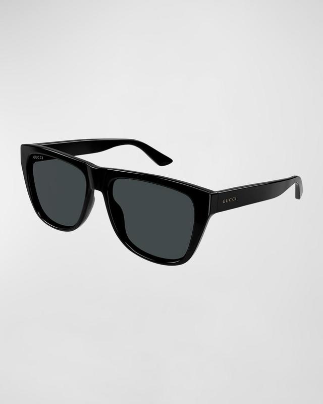 Mens Logo Rectangle Acetate Sunglasses Product Image