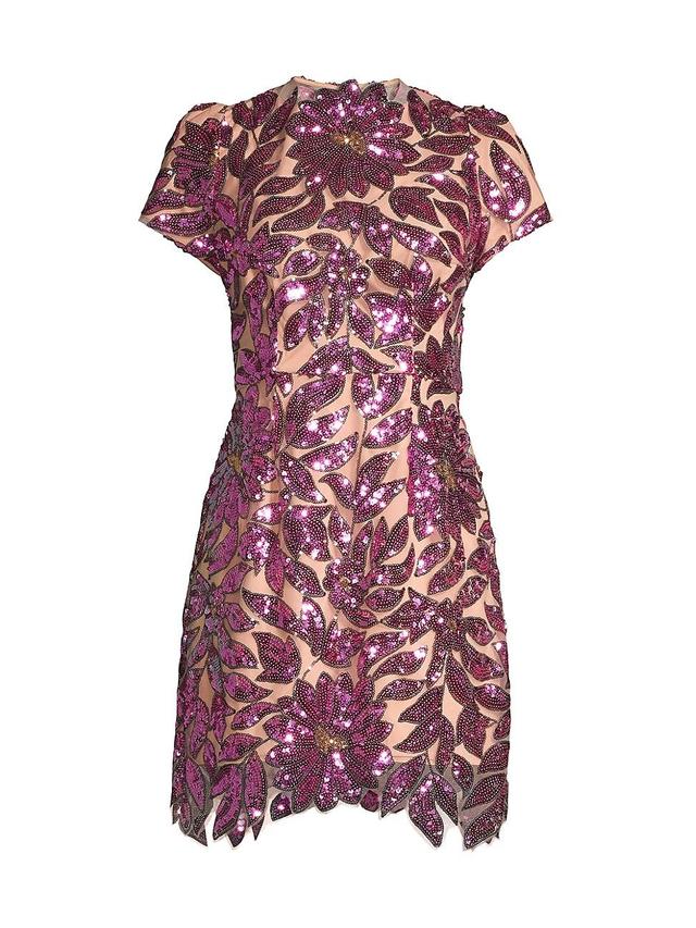 Womens Kyla Floral Sequin Minidress Product Image