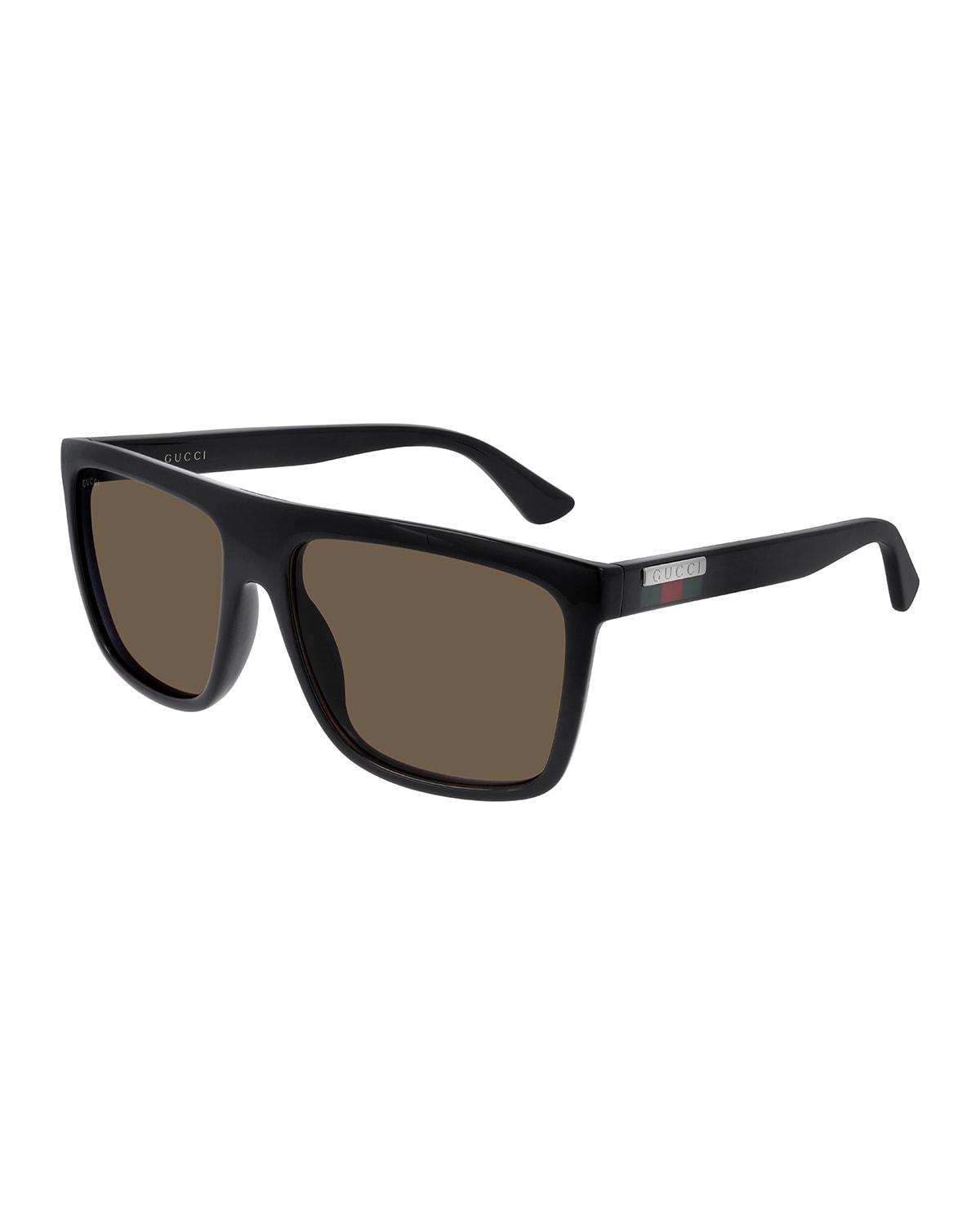 Mens 59MM Rectangular Injection Sunglasses Product Image