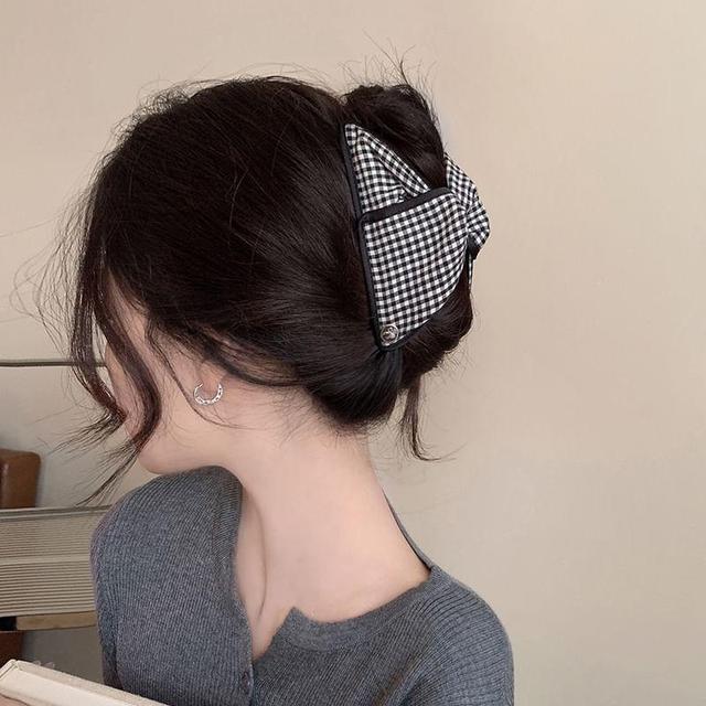 Plaid Bow Fabric Hair Claw Clip (Various Designs) Product Image