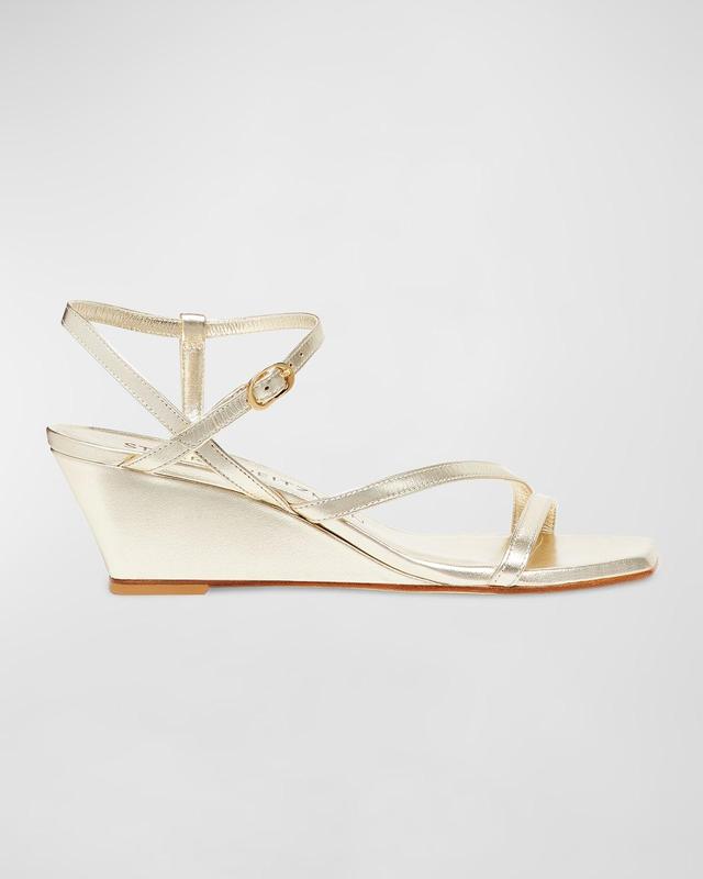 Oasis Metallic Ankle-Strap Wedge Sandals Product Image