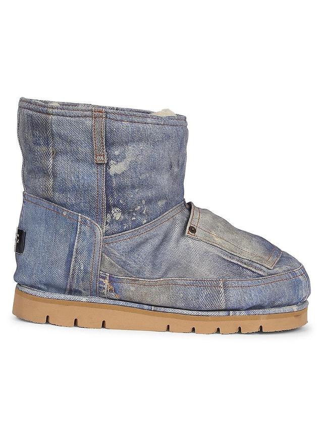 Mens Denim-Printed Snow Boots Product Image