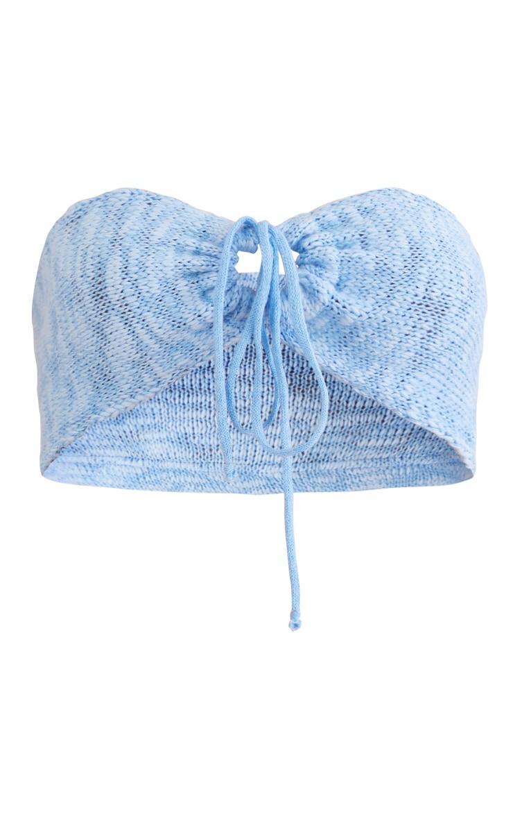 Blue Knitted Cross Over Bralet Product Image