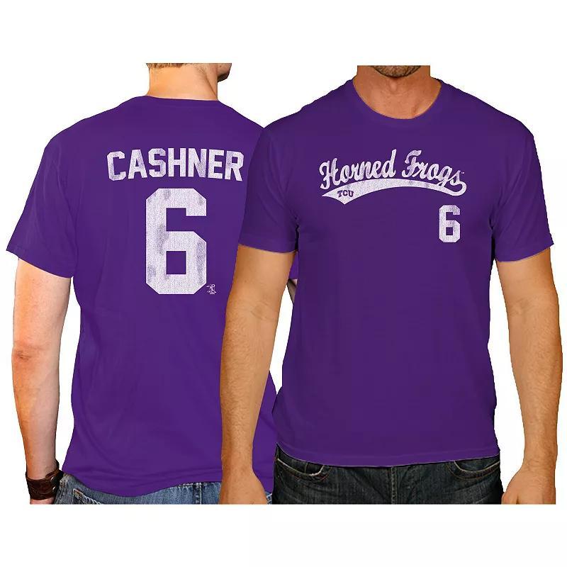 Mens Original Retro Brand Andrew Cashner TCU Horned Frogs NCAA Baseball T-Shirt Product Image