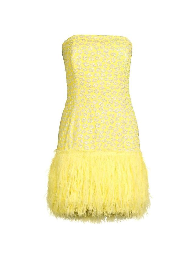 Womens Charmain Fringe Jacquard Strapless Minidress Product Image