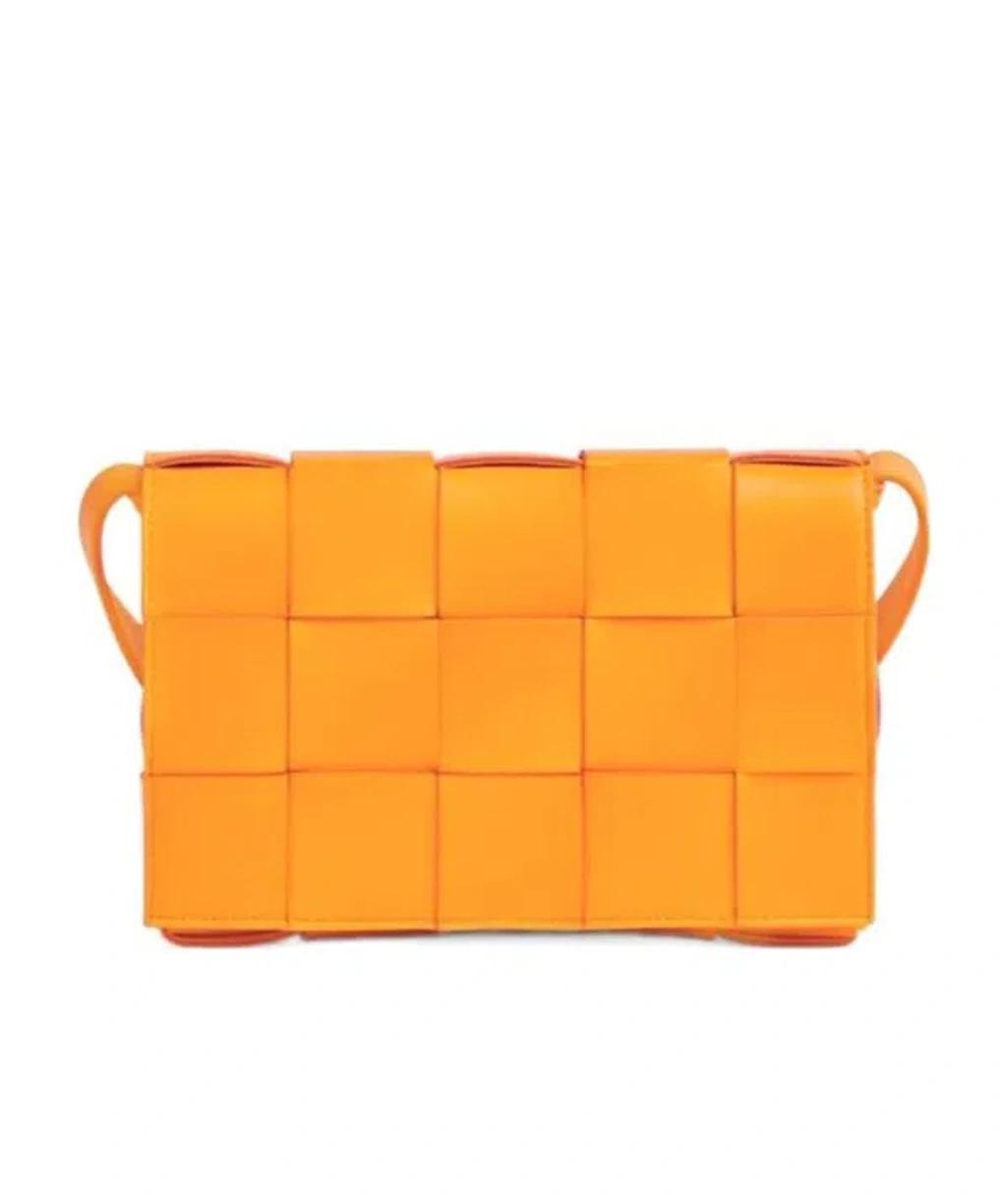 BOTTEGA VENETA Orange Small Cassette Bag In 7003 Tangerine/gold Product Image