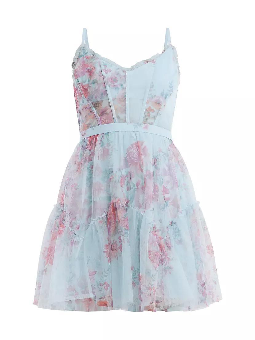 Sleeveless Floral Tulle Minidress Product Image