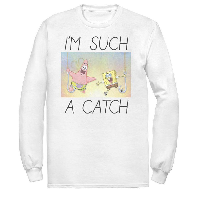 Mens Spongebob Im Such A Catch Portrait Long Sleeve Tee Product Image