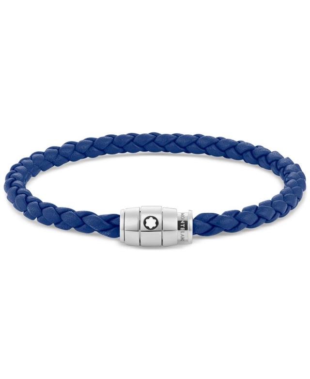 Mens Braided Leather Logo Bracelet Product Image