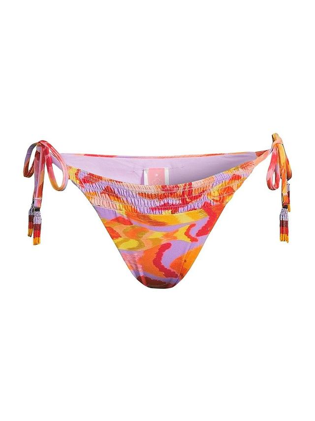 Womens Painted Fishes Side-Tie Bikini Bottom Product Image