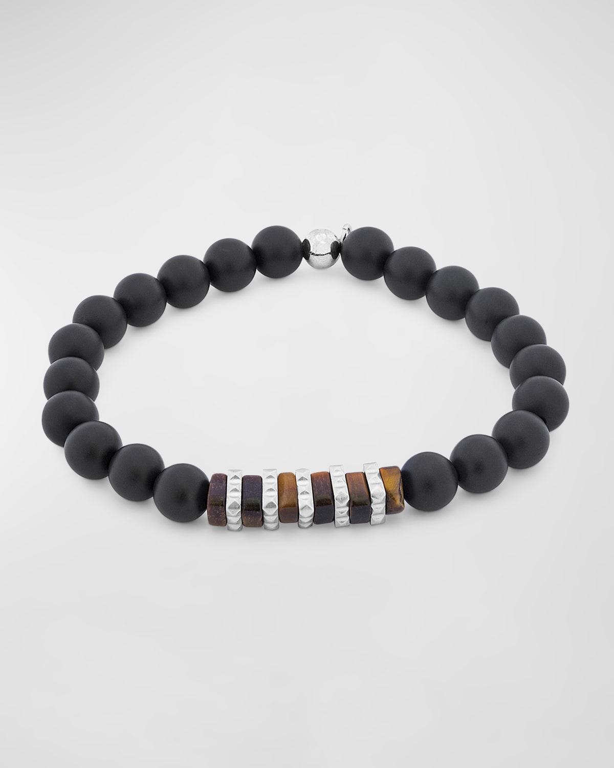 Mens Tigers Eye Beaded Bracelet, M Product Image