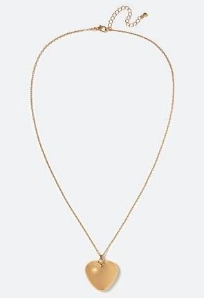 Bebe Smooth Domed Heart Pendant On Fine Chain Necklace Product Image