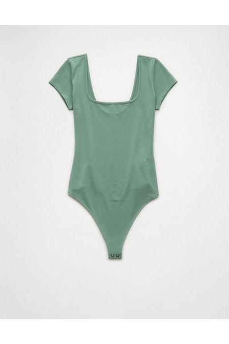 AE Square Neck Short-Sleeve Bodysuit Womens Product Image