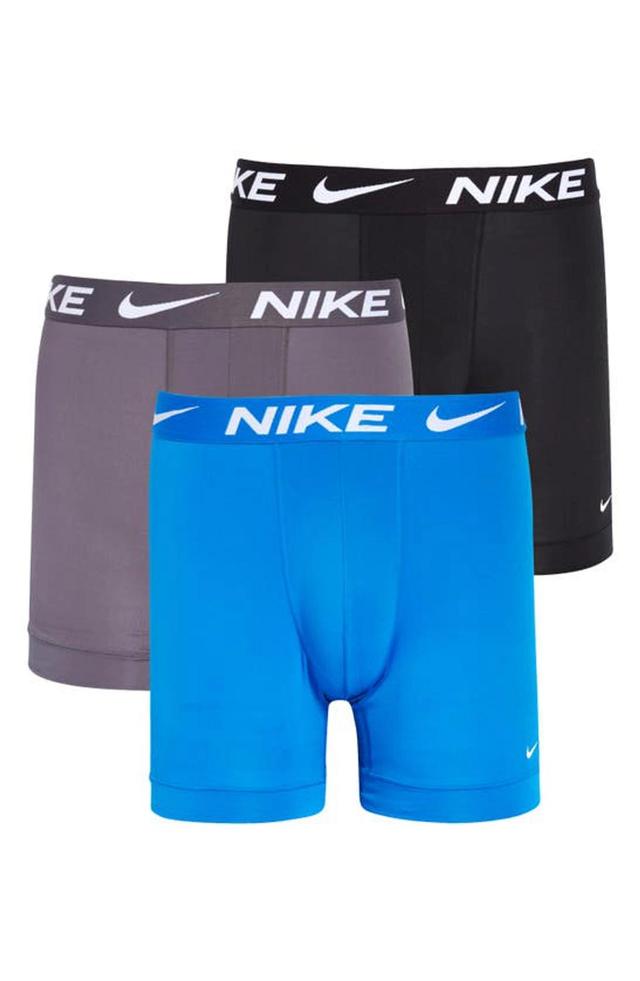 NIKE Dri-fit Essential Micro Multicolour Boxer Briefs 3-pack In Patterned Grey Product Image