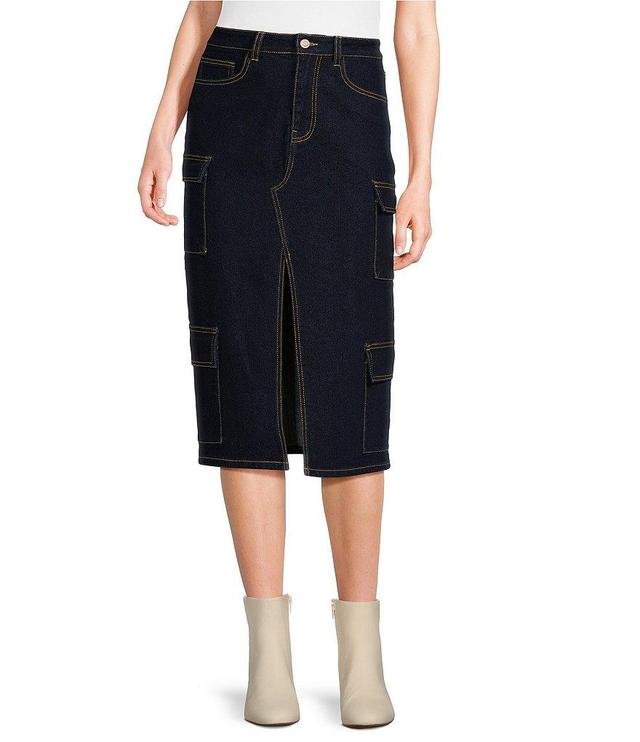 GB Denim Cargo Midi Skirt Product Image