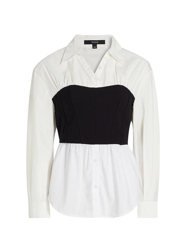 Womens Jolie Cotton-Blend Bustier Shirt Product Image