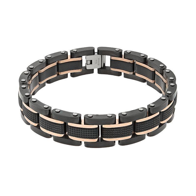 LYNX Two Tone Stainless Steel Mens Bracelet Grey Product Image