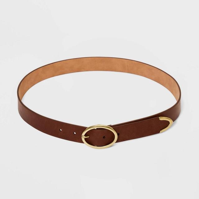 Womens Oval Center Bar Belt - Universal Thread Cognac Product Image