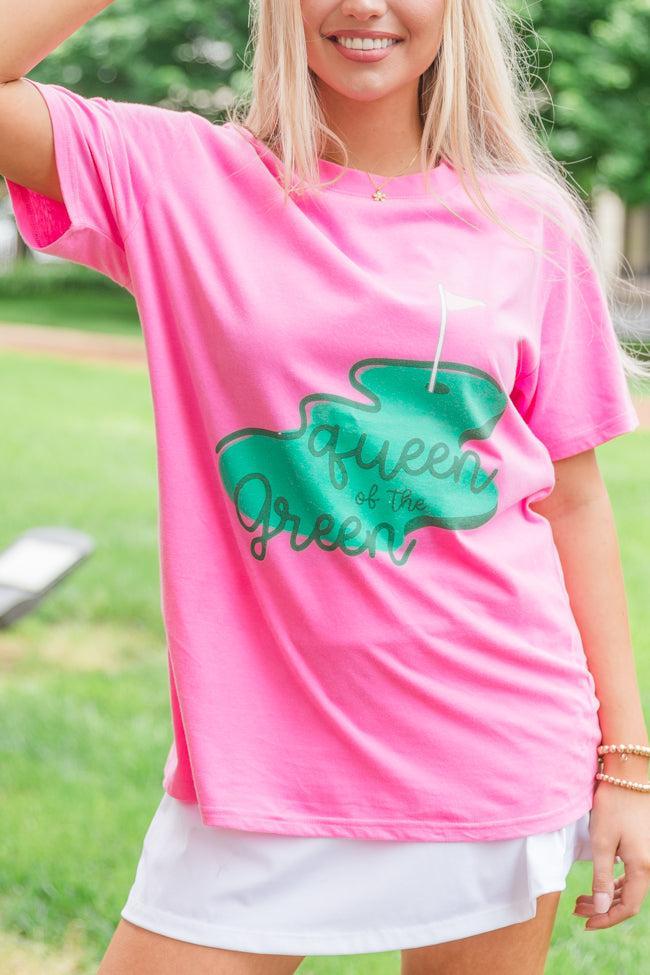 Queen of the Green Hot Pink Oversized Graphic Tee Product Image