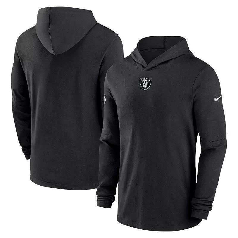 Mens Nike Black Las Vegas Raiders Sideline Performance Long Sleeve Hoodie T-Shirt Product Image