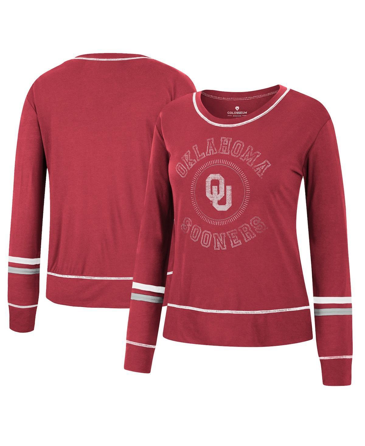 Womens Colosseum Crimson Oklahoma Sooners Heathrow Super Soft Long Sleeve T-shirt Product Image