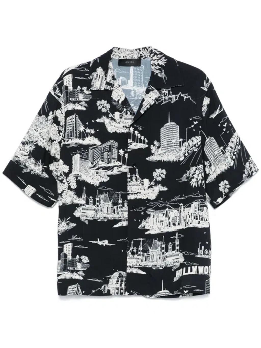 Landmark Printed Shirt In Black And White Product Image