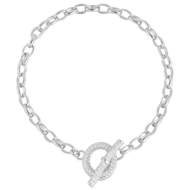 Sunkissed Sterling Cubic Zirconia Toggle Bracelet, Womens Silver Tone Product Image