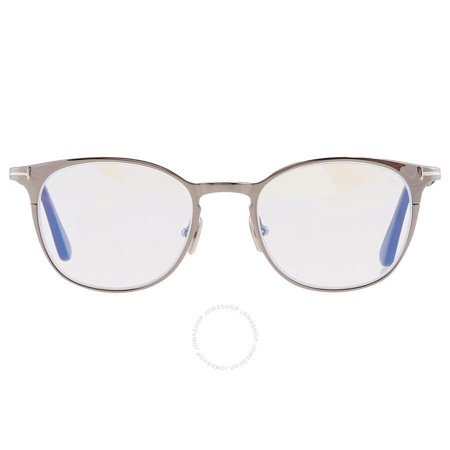 Blue Light Block Oval Men's Eyeglasses Ft5732-b 008 50 In Blue / Gun Metal / Gunmetal Product Image