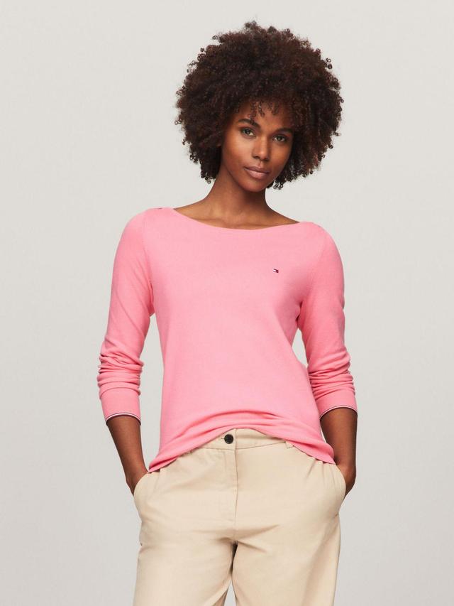 Tommy Hilfiger Women's Solid Boatneck Sweater Product Image