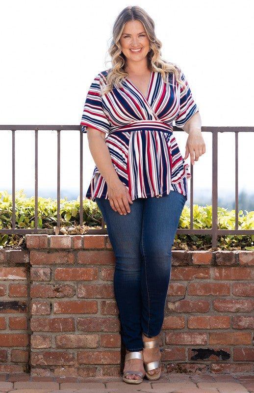 Boulevard Stripe Top - Plus Product Image