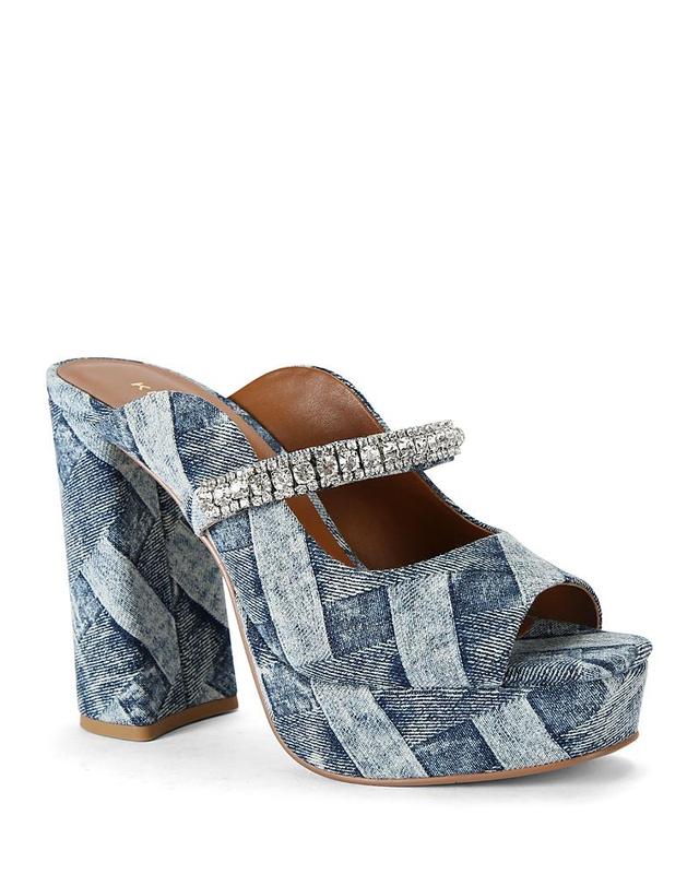 Kurt Geiger London Womens Duke Denim Slip On Embellished Platform Pumps Product Image