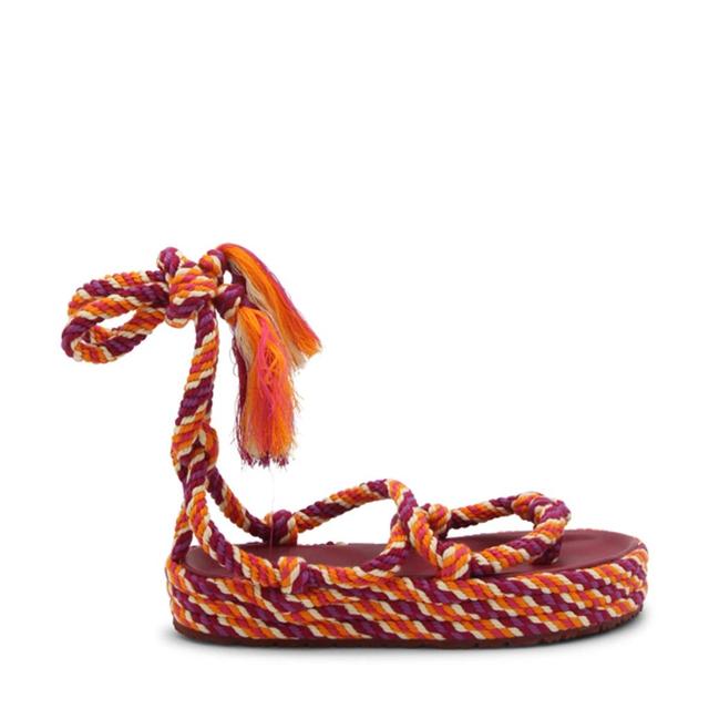 Erol Tasseled Rope Sandals In Orange Product Image