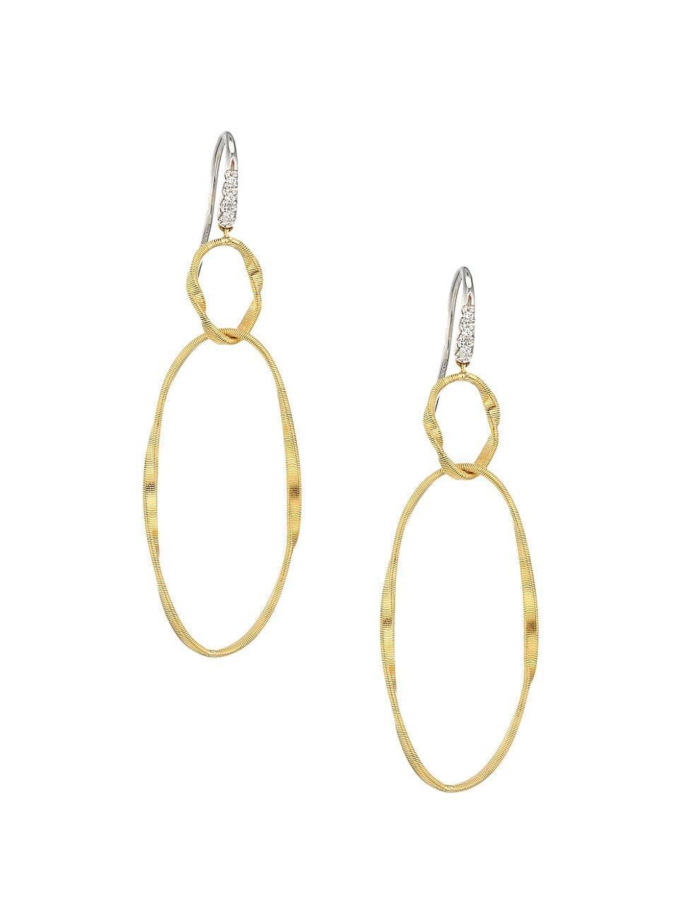 Marco Bicego Marrakech Onde 18K Yellow Gold & Diamond Double Drop Earrings Product Image