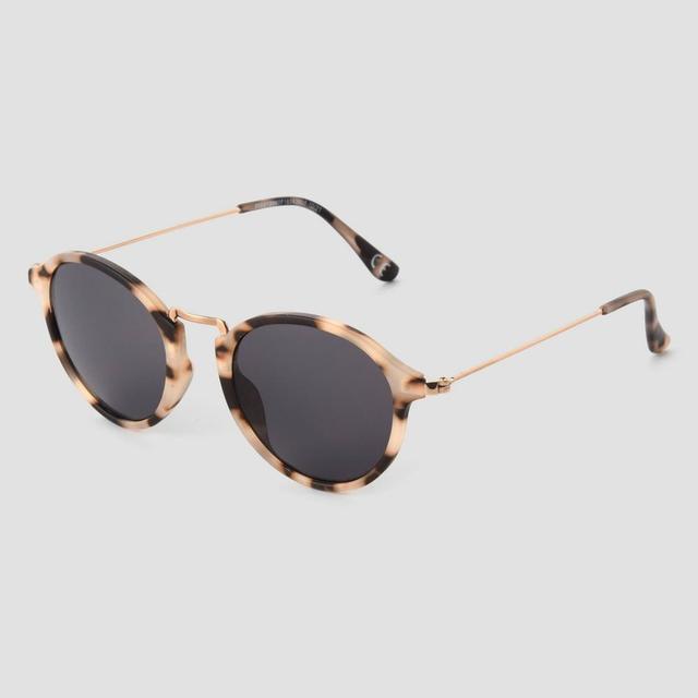 Womens Tortoise Shell Print Metal Round Sunglasses - Universal Thread Brown/Gold Product Image