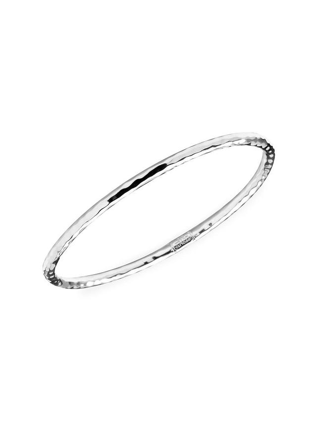 Womens Classico Hammered Silver Bangle Bracelet Product Image