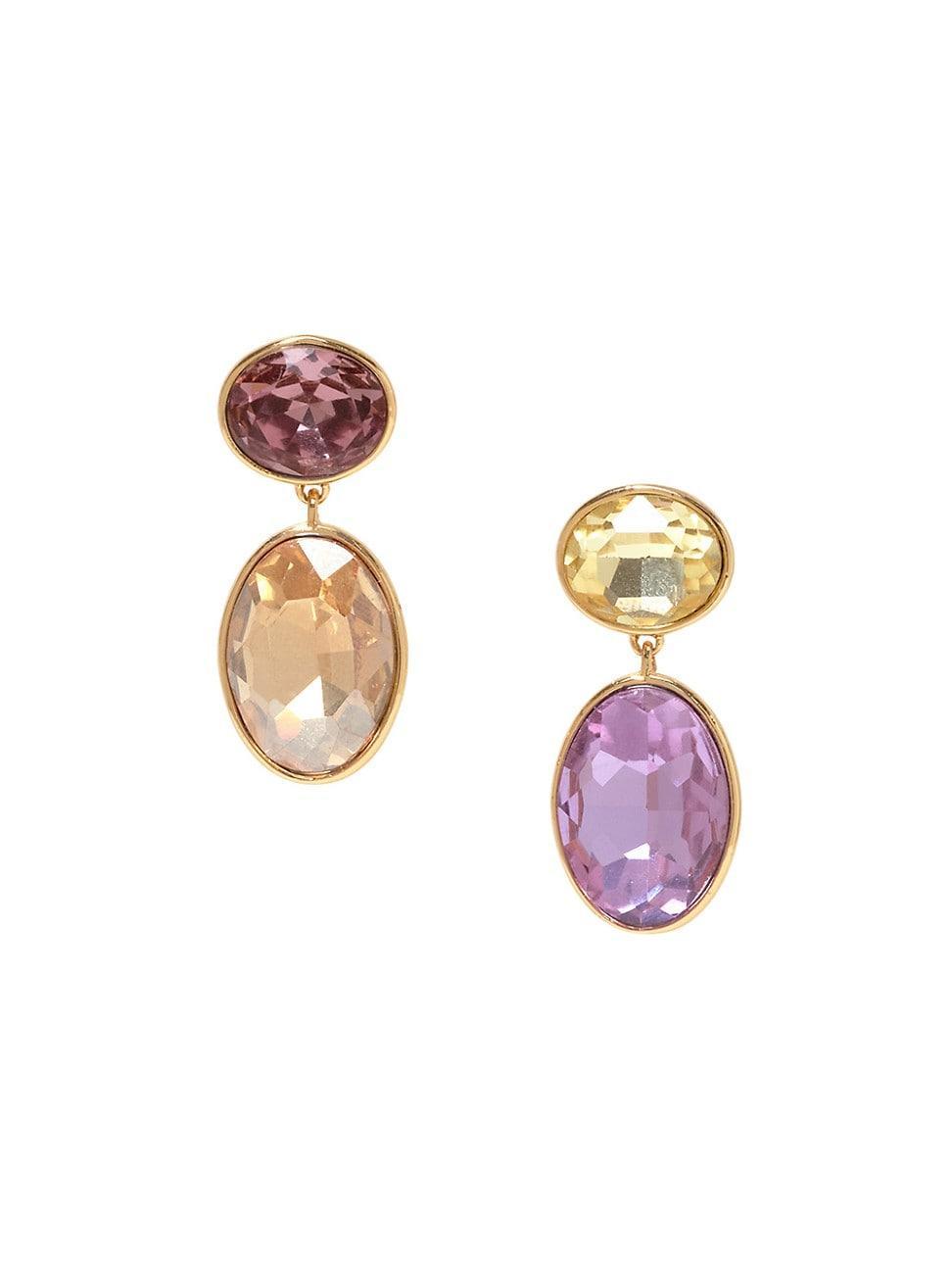 Womens Martha 14K-Gold-Plated & Cubic Zirconia Drop Earrings Product Image