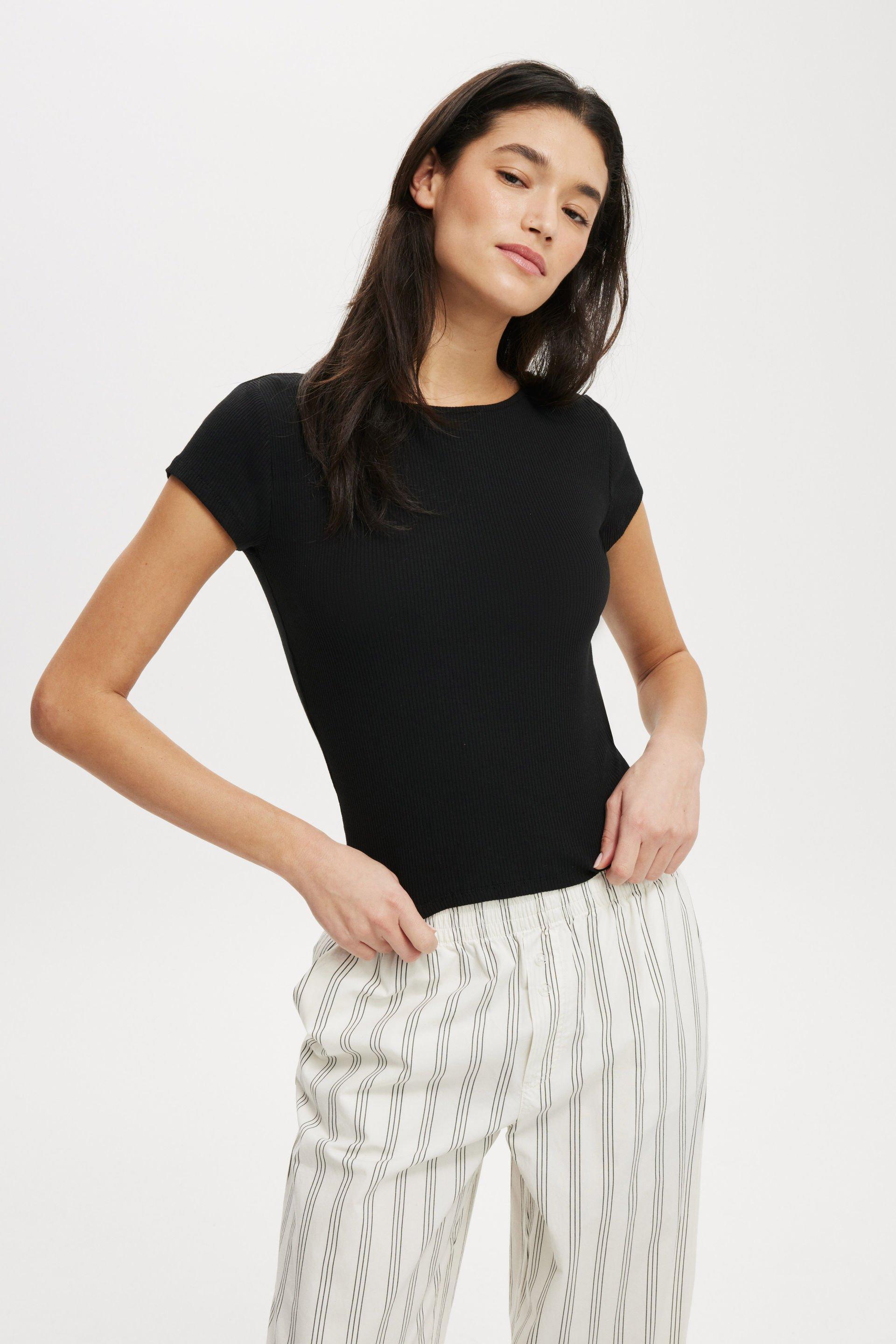 Cotton On Women - Mia Low Back Short Sleeve Top - Black Product Image