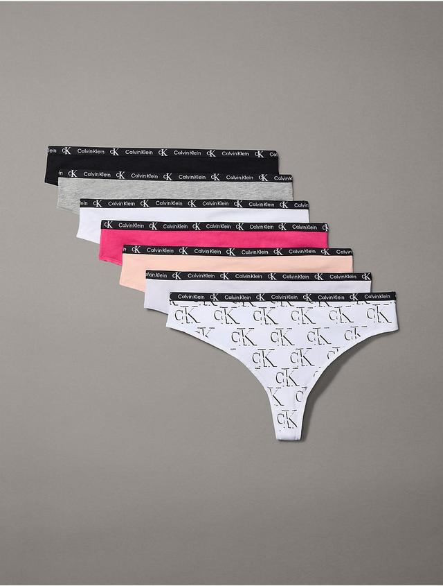 Calvin Klein Womens Calvin Klein 1996 Cotton Stretch 7-Pack Modern Thong - Multi - XL Product Image