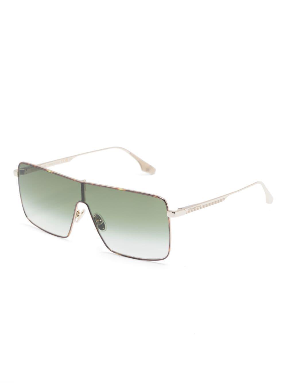 Shield-frame Tinted Sunglasses In Green Product Image