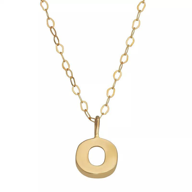 10K Gold Initial Pendant on 14K Gold Filled Chain, Womens Yellow Product Image