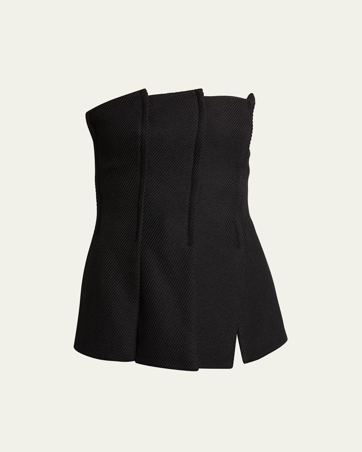 Corinne Pintuck Strapless Wool Top Product Image